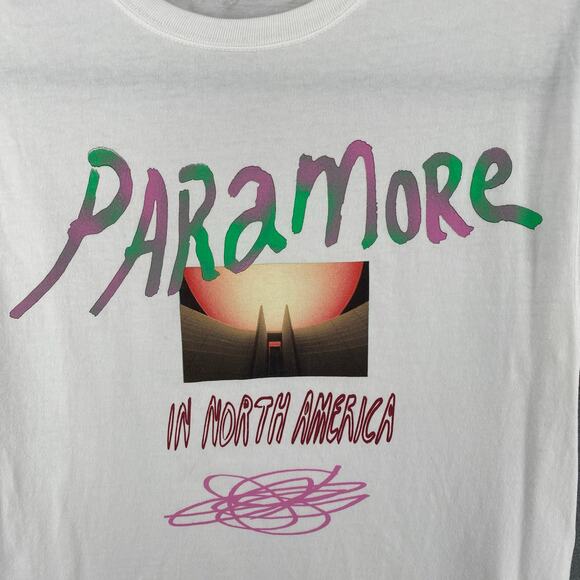 Paramore 2023 North America Tour T Shirt Band Tee S White Music - Picture 4 of 11